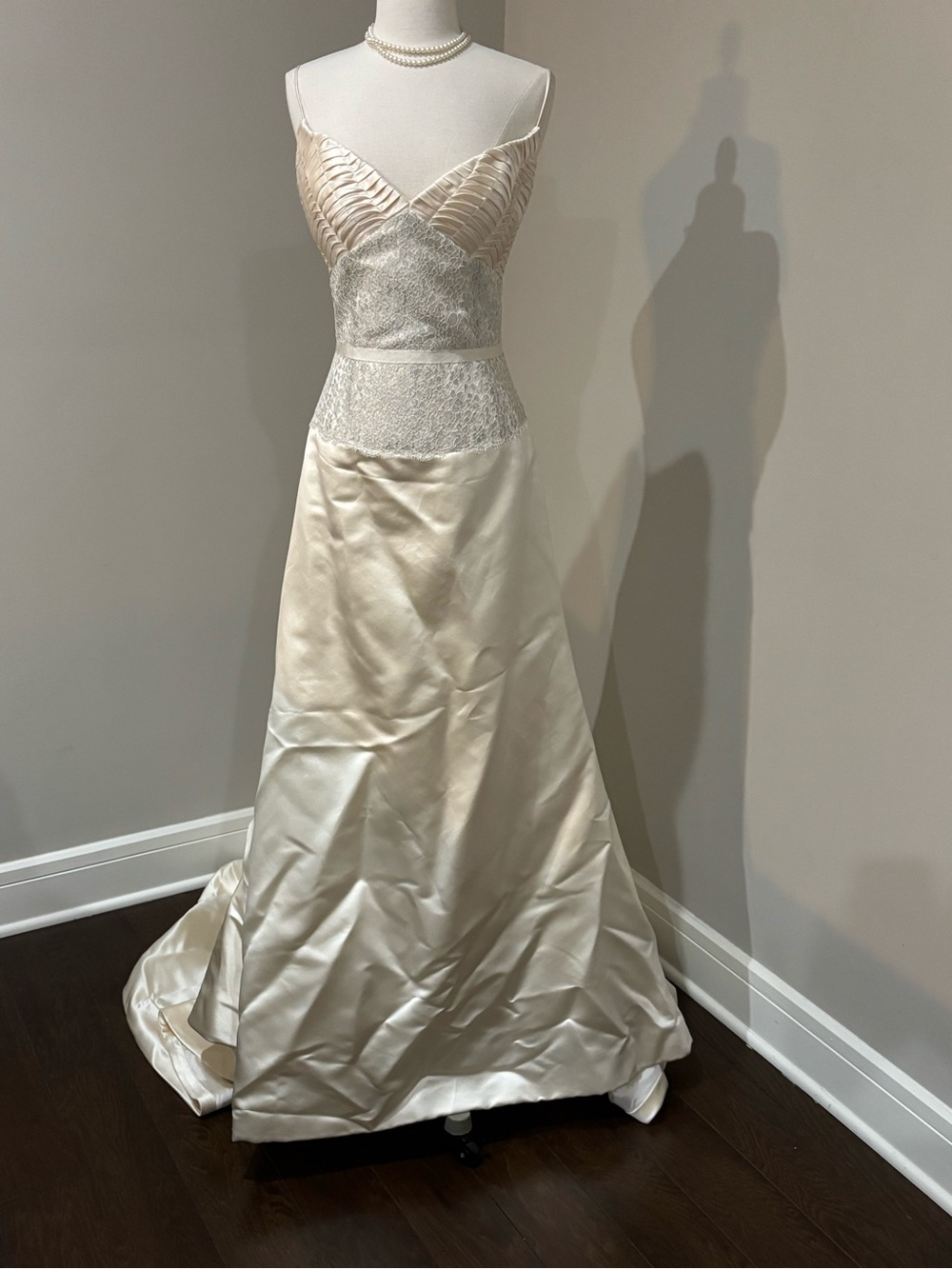 Justina McCaffrey, Haute Couture Ivory 100% Silk and Lace Bridal Gown